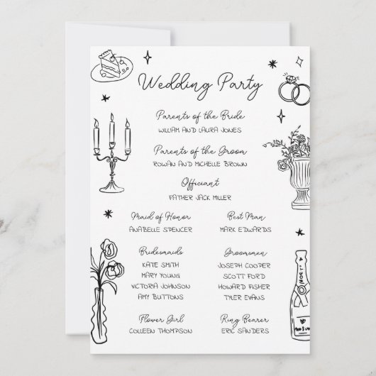 手予測できな引きお洒落結婚式 プログラム (裏面)