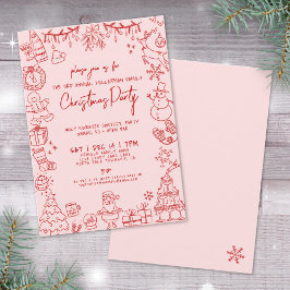 手予測できな引きクリスマスお洒落パーティー 招待状