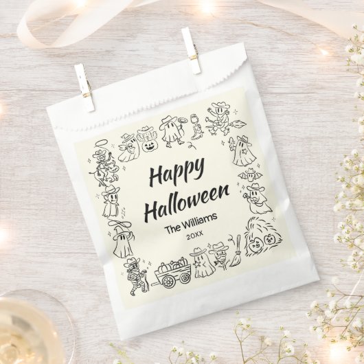 手予測できな引きドードルハロウィーン フェイバーバッグ (クリップ留めされた状態)