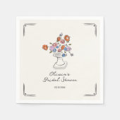 手予測できな引きフローラ壷ブライダルシャワー スタンダードカクテルナプキン (正面)