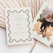 手予測できな引きライン結婚クリーム 招待状