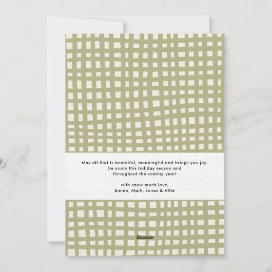 手予測できな引き弓ボホメリークリスマスフォト シーズンカード (裏面)