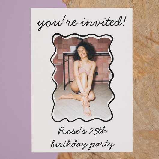 手予測できな引き波打縁ど誕生日パーティー 招待状