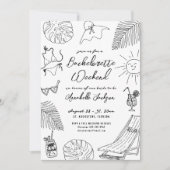 手予測できな引き熱帯ビーチバチェロレッテ 招待状 (正面)
