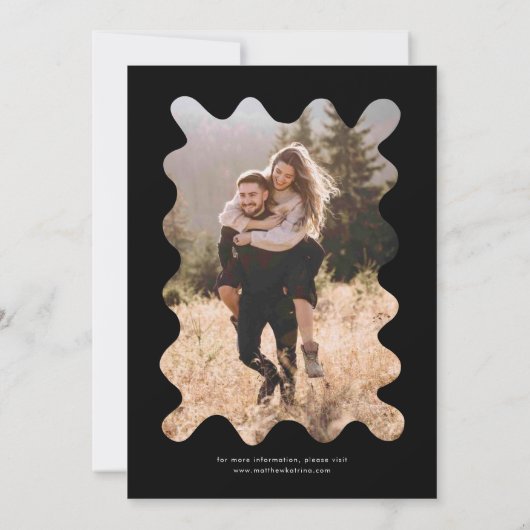 手予測できな引き線の黒結婚色 招待状 (裏面)