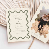 手予測できな引き線オリーブグリーン結婚ズ 招待状