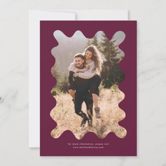 手予測できな引き線クランベリー結婚ズ 招待状 (裏面)