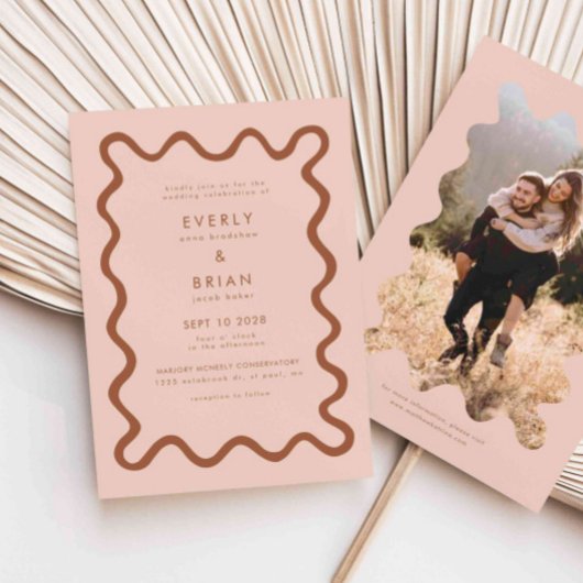 手予測できな引き線テラコッタ結婚ズ 招待状