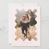 手予測できな引き線赤面ピンク結婚ズ 招待状 (裏面)