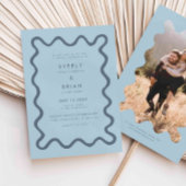 手予測できな引き線青結婚の 招待状