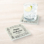 手予測できな引き落書きハロウィーン ガラスコースター (アングル)