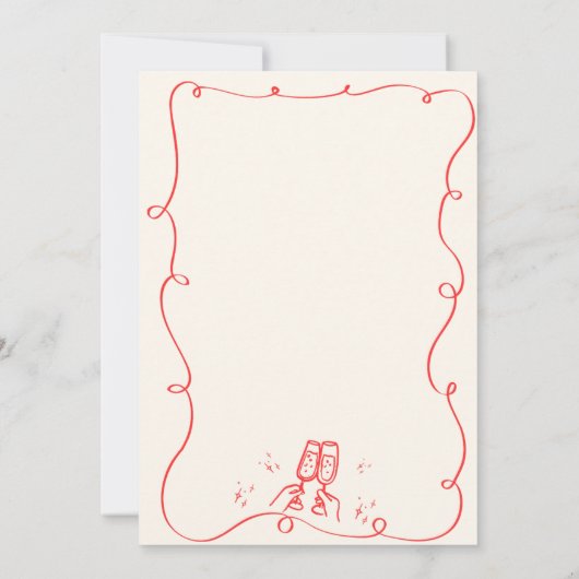 手予測できな引き赤いクリスマスクリスマスパーティー 招待状 (裏面)