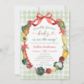 手予測できな引き農家市場ベビーシャワー 招待状 (正面)