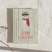 手予測できな描き雪だるまクリスマス非写真 シーズンカード