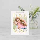 手付きラブフォイルのバレンタインデーの写真はがき 箔シーズンポストカード (立ち正面)