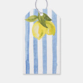 手付き青ストライプ色の結婚レモイタリアンンス ギフトタグ (裏面)
