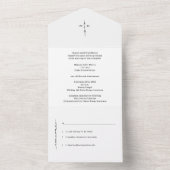 手伝統的モノグラムのレターシッククロス オールインワン招待状 (内側)