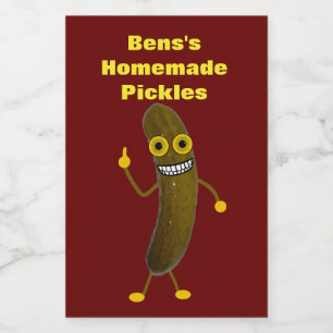 手作おもしろいりのDill Pickle Canningラベル フードラベル