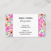 手作かわいらしりワックスで水彩フローラを溶かす 名刺 (裏面)