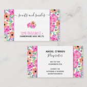 手作かわいらしりワックスで水彩フローラを溶かす 名刺 (正面/裏面)