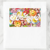 手作かわいらしり花柄ヴィンテージPrimrose 長方形シール (バッグ)