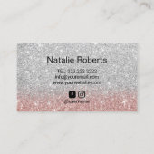 手作はっきりしたり文字モダンバラ金ゴールド銀グリッター 名刺 (裏面)