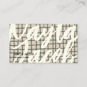 手作はっきりしたり用グリーングレーチェックパターンQRコード 名刺 (正面)