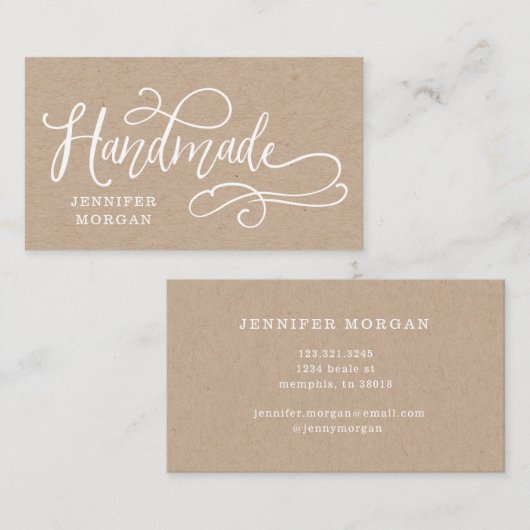 手作りお洒落クラフト名刺 名刺 (正面/裏面)