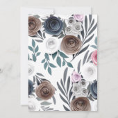 手作りかわいらし紙花赤ちゃんシャワー 招待状 (裏面)