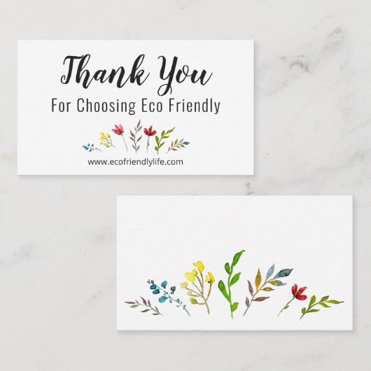 手作りごみゼロでありがとうござい環境にやさします 名刺 (正面/裏面)