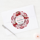 手作りさくらんぼパーソナライズされたジャム ラウンドシール (封筒)