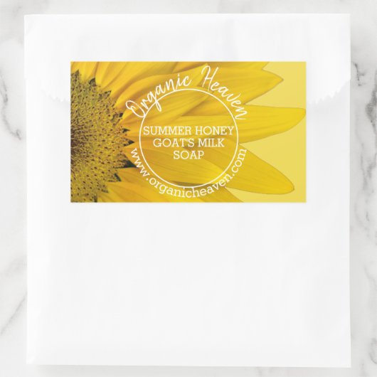 手作りせっけんカントリーひまわり商品ラベル 長方形シール (バッグ)