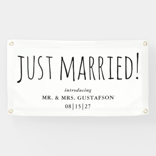 手作りたった今結婚しましたカーバナー 横断幕 (横)