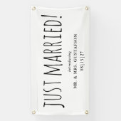 手作りたった今結婚しましたカーバナー 横断幕 (縦)