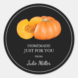 手作りだけでカボチャのラベル ラウンドシール