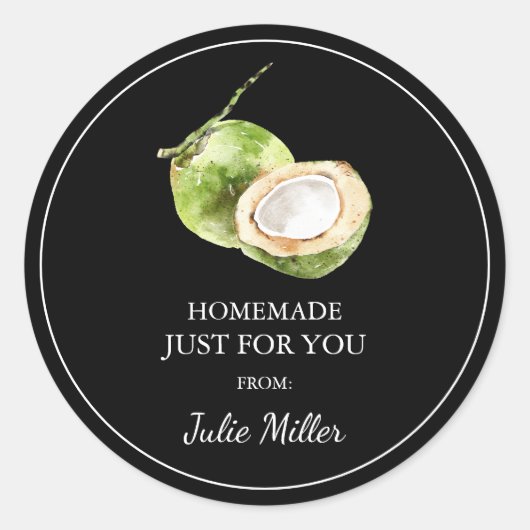 手作りだけでココナッツラベル ラウンドシール (正面)