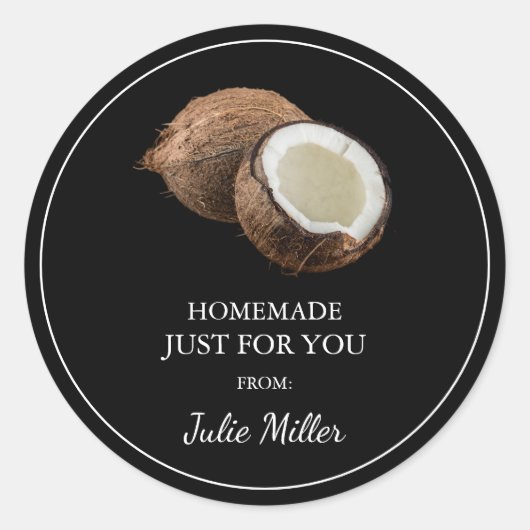手作りだけでココナッツラベル ラウンドシール (正面)
