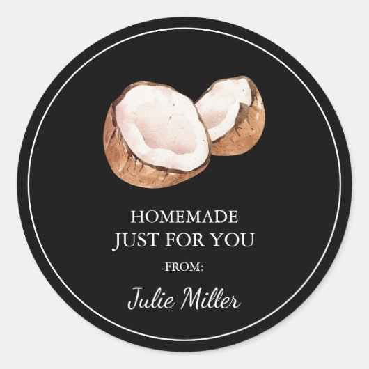 手作りだけでココナッツラベル ラウンドシール (正面)