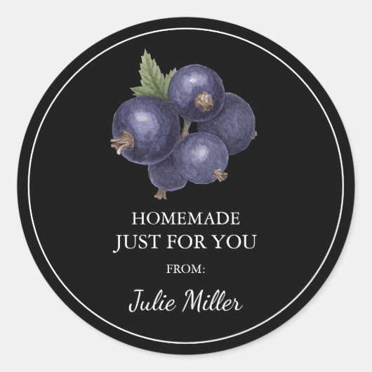 手作りだけでブラックカラントのラベル ラウンドシール (正面)