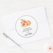 手作りだけで桃のラベル ラウンドシール (封筒)