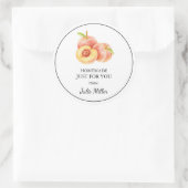 手作りだけで桃のラベル ラウンドシール (バッグ)