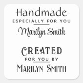 手作りと作成ユーザー，ギフトラベル， 1.5インチ スクエアシール (正面)