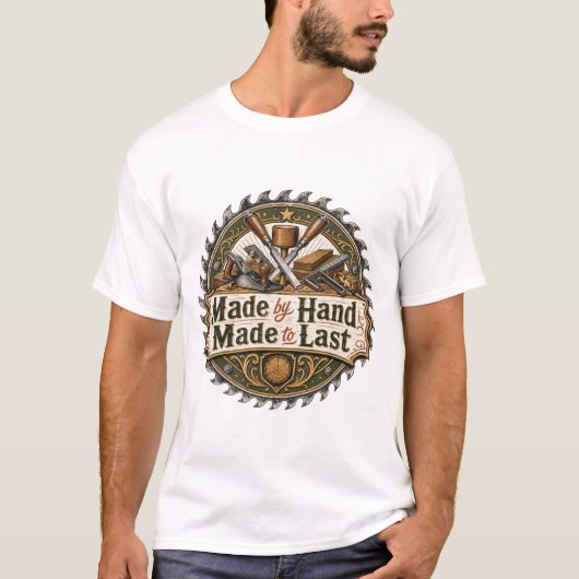手作りのこだわりが永遠に 木工Tシャツ Tシャツ (正面)