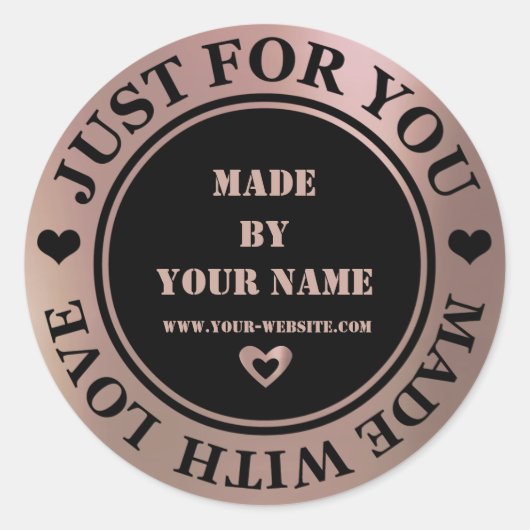 手作りのためだけにラブブラック赤面ブロンズ ラウンドシール (正面)