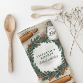 手作りのようなローリングピンリース クリスマス キッチンタオル