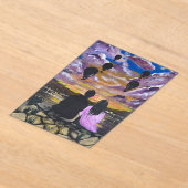 手作りのアート作品 – 一緒に見る夕日 アクリル招待状 (レイダウン)