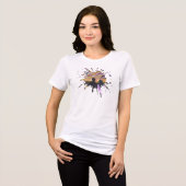 手作りのアート作品 – 一緒に見る夕日 トライブレンドTシャツ (正面全面)