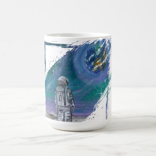 手作りのアート作品 - 地球の視点 コーヒーマグカップ (中央)