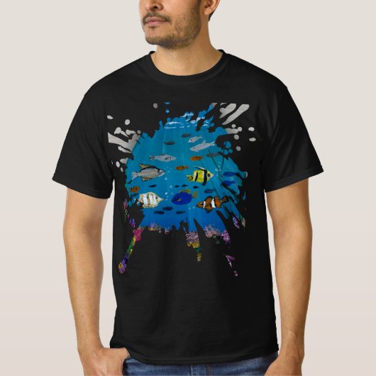 手作りのアート作品 - 海の深み Tシャツ (正面)