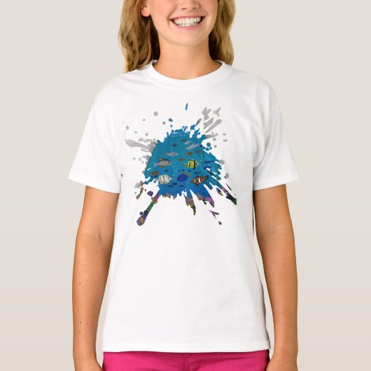 手作りのアート作品 - 海の深み Tシャツ (正面)